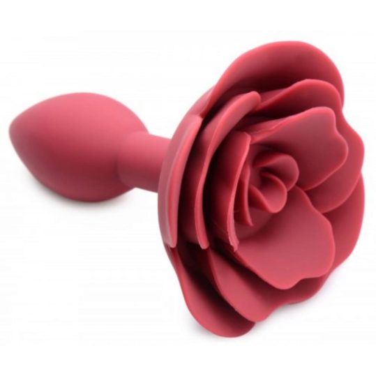 Prémium szilikon anál plug, rózsa formájú – 7,5 x 3 cm