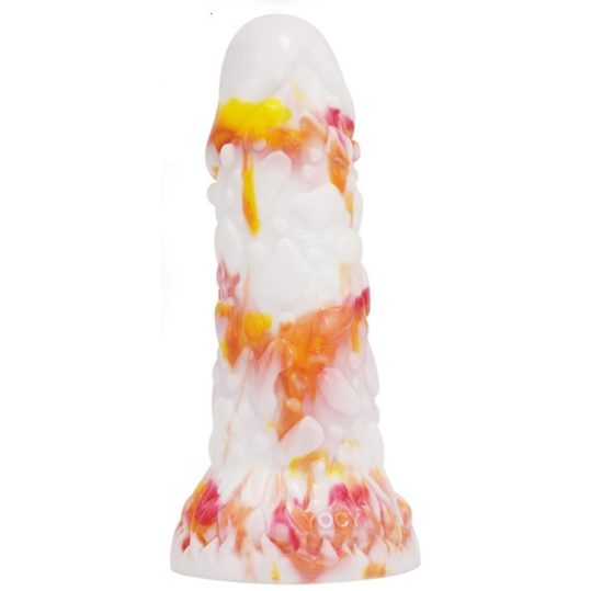 Toadyk vibráló dildó – 17 cm fehér-narancs színben