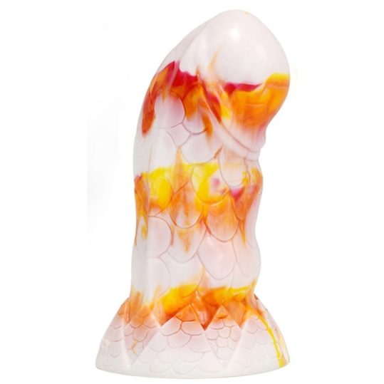 TEEMIX – prémium fehér-narancs anális plug 16 x 7.3 cm
