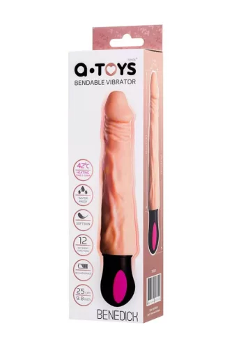 A-Toys Vibrátor fűthető, 12 fokozatú, hajlékony 19 cm fekete