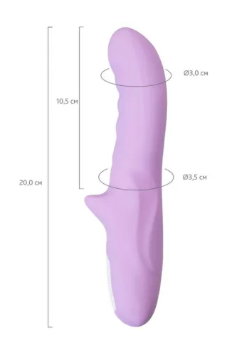 Jos Vibrátor 360 fokos rotáció, vibráló, USB-töltés 20,7 cm lila szilikon