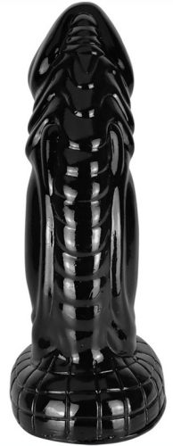 Fishy Dildo – fekete prémium vibrátor 18 x 5,5 cm