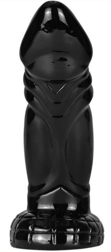 Fishy Dildo – fekete prémium vibrátor 18 x 5,5 cm