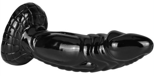 Fishy Dildo – fekete prémium vibrátor 18 x 5,5 cm