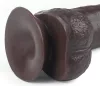 Prémium csúszó bőr dildó – 18 x 4.5 cm barna