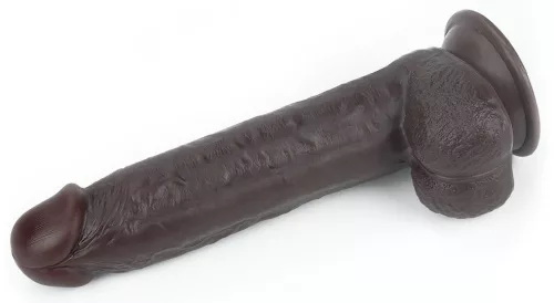 Prémium csúszó bőr dildó – 18 x 4.5 cm barna