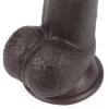 Prémium csúszó bőr dildó – 18 x 4.5 cm barna