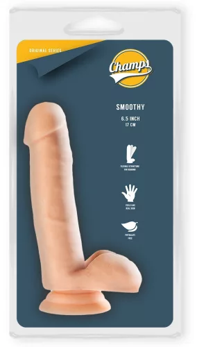 Realistic Smoothy Champs – élethű vibráló dildó 14 cm