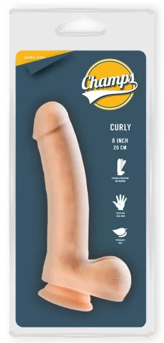 Realistic Dildo Curly Champs – élethű, hajlított dildó 16 cm