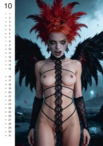 Kalandár pin-up fantasztikus erotikus grafikákkal 297x420 mm 10 darabos szett