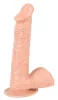 Dildó Rugalmas, tapadókorongos 20 cm bőrszínű