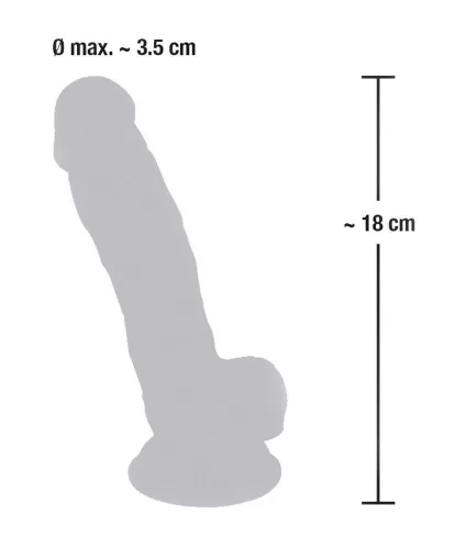 Műszerű szilikon dildó tapadókoronggal 18 cm barna