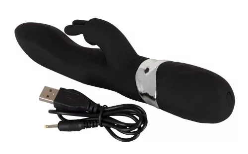 Sweet Smile Vibrátor Kettős motor, 7 mód USB töltő 21 cm fekete