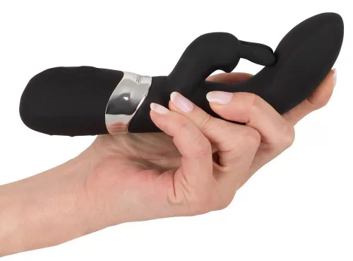 Sweet Smile Vibrátor Kettős motor, 7 mód USB töltő 21 cm fekete