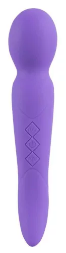 Vibrátor újratölthető kétmotoros 10 mód lila 22 cm