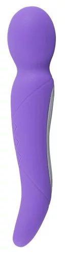 Vibrátor újratölthető kétmotoros 10 mód lila 22 cm