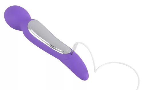 Vibrátor újratölthető kétmotoros 10 mód lila 22 cm