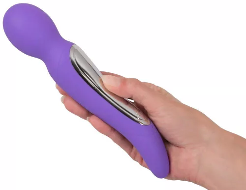 Vibrátor újratölthető kétmotoros 10 mód lila 22 cm
