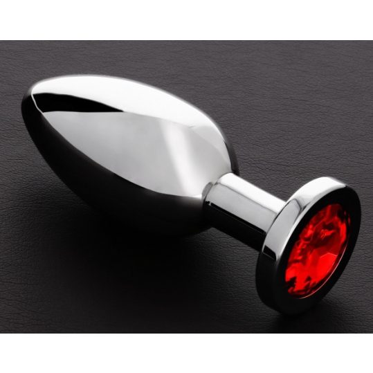 Butty Jewel Plug L – prémium piros anális izgató 9 x 3,8 cm