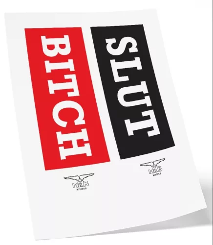 MrB Slut / Bitch – ephemér tetoválás 15 x 5 cm