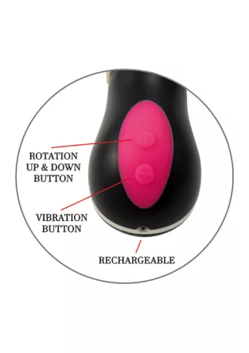 Uranus Vibrátor Utó-lökő, Forgó, 12 módos USB töltésű vízálló