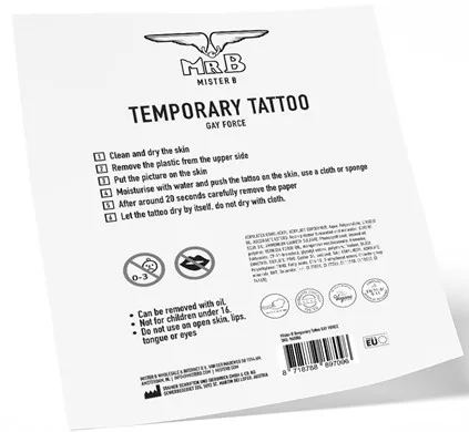 Ephemeral Tattoo GAY FORCE – időtlen tetoválás 10 x 15 cm