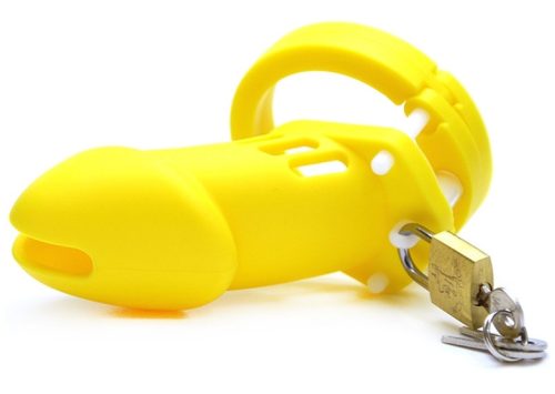 Bran – sárga szilikon chastity cage, érzéki izgalomhoz
