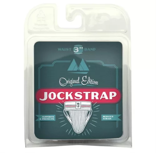 Jockstrap Original – prémium fehér háromsávos alsónemű