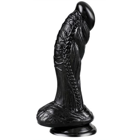 Monster Seemus - prémium fekete dildó 15 cm hosszú