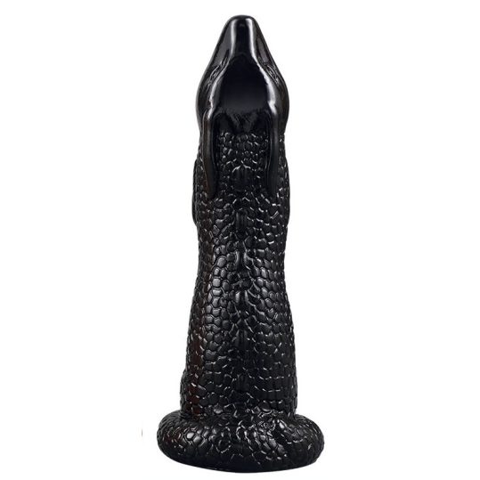 Prémium lapos dildo – 17 cm, érzéki fekete színben