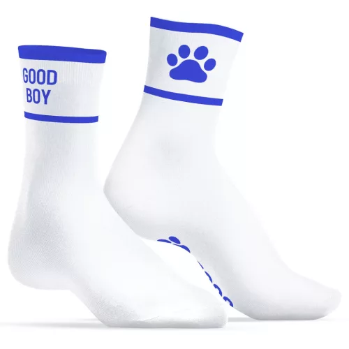 Good Boy Socks – prémium fehér-kék zoknik