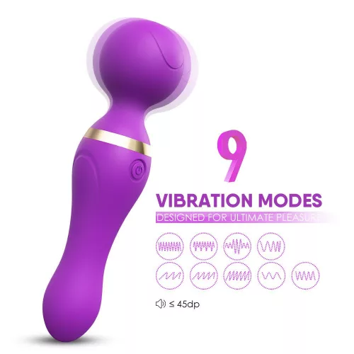 Freeza Vibrátor 9 mód, USB töltés 19 cm lila