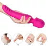 Masszázs vibrátor 9 rezgés, állandó 42 °C, USB töltés 22 cm rózsaszín