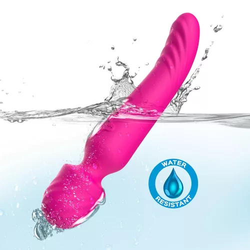 Masszázs vibrátor 9 rezgés, állandó 42 °C, USB töltés 22 cm rózsaszín