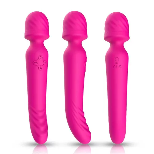 Masszázs vibrátor 9 rezgés, állandó 42 °C, USB töltés 22 cm rózsaszín