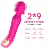 Masszázs vibrátor 9 rezgés, állandó 42 °C, USB töltés 22 cm rózsaszín