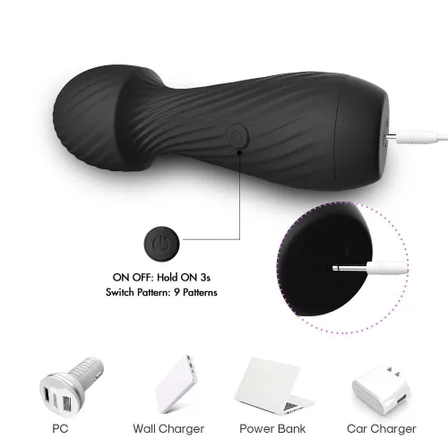 Dazzle Vibrátor 9 rezgésprogram USB töltés 13,6 cm fekete