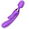 Magic Wand Vibrátor kettős stimuláció, 9 fokozat, USB-töltés, vízálló 23,6 cm lila