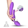 Magic Wand Vibrátor kettős stimuláció, 9 fokozat, USB-töltés, vízálló 23,6 cm lila