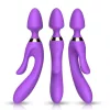 Magic Wand Vibrátor kettős stimuláció, 9 fokozat, USB-töltés, vízálló 23,6 cm lila