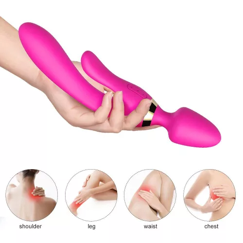 Magic Wand Vibrátor 9 rezgésfokozat, USB-töltés, vízálló rózsaszín 236 mm