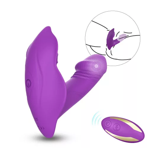 Vibrátor Rezgő, G-pont stimuláló, Több rezgésfokozat USB-töltés 9 mód Lila 10 cm