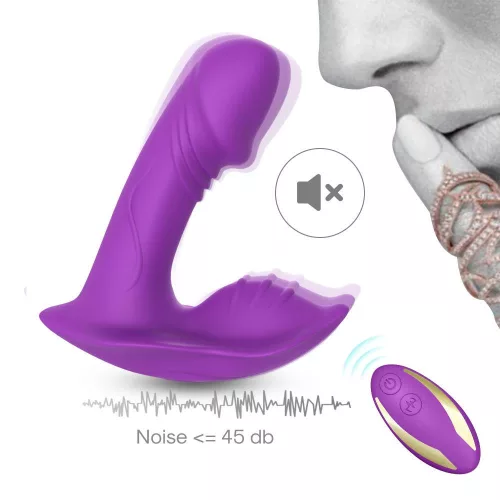 Vibrátor Rezgő, G-pont stimuláló, Több rezgésfokozat USB-töltés 9 mód Lila 10 cm