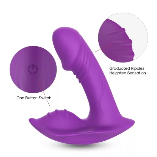 Vibrátor Rezgő, G-pont stimuláló, Több rezgésfokozat USB-töltés 9 mód Lila 10 cm