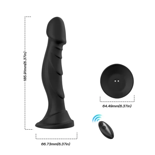 Optimus Dildó 9 rezgésfokozat távirányítós erős szívófej 18,5 cm fekete