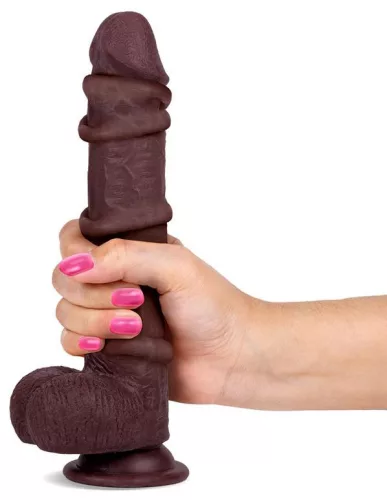 - Realisztikus Dildó – Slidy 17 cm barna élmény