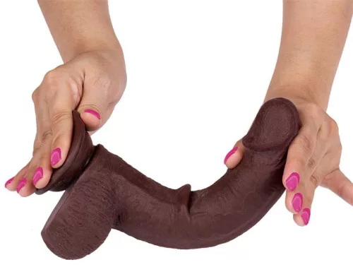 - Realisztikus Dildó – Slidy 17 cm barna élmény