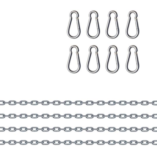 4 lánc és 8 fém karabiner szett