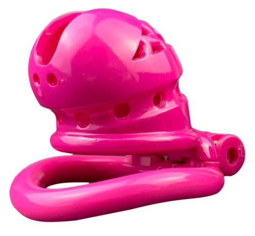 Sex Slave M – szexi rózsaszín chastity cage (6.5 x 3.5 cm)