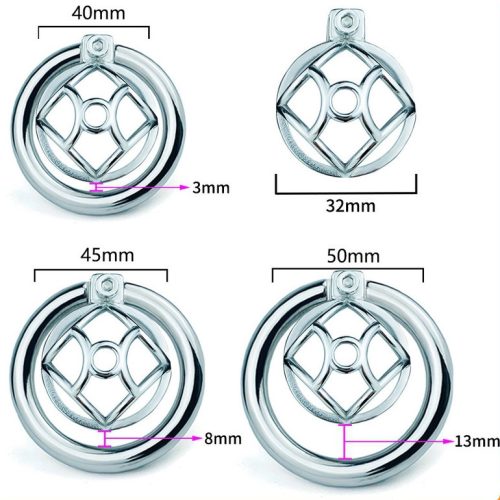 Fém szexuális zár – Hexy húgycső dugóval (3 x 3,3 cm)